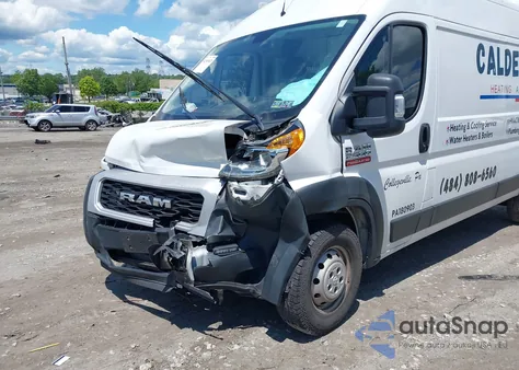 2019 Ram Promaster 2500 High Roof 159 Wb из США, поврежденный, VIN 3C6TRVDG9KE557224